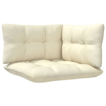 Set mobilier grădină cu perne crem, 4 piese, lemn de pin - Img 5