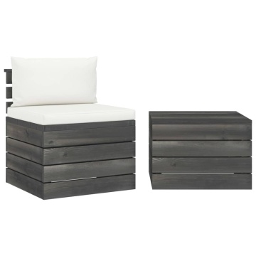 Set mobilier grădină din paleți, 2 piese, cu perne, lemn de pin - Img 2