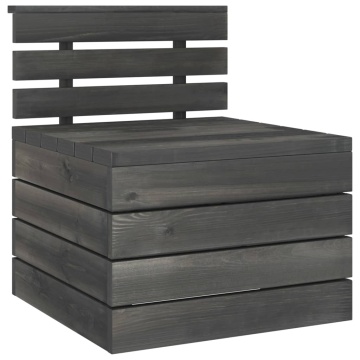 Set mobilier grădină din paleți, 2 piese, gri închis, lemn pin - Img 3