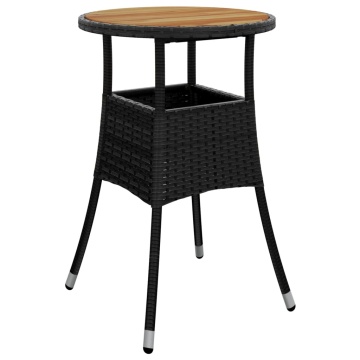 Set mobilier grădină perne 3 piese negru poliratan/lemn acacia - Img 4