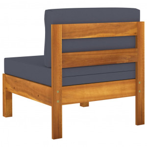 Set mobilier grădină perne gri închis, 7 piese, lemn acacia - Img 4