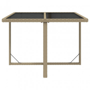 Set mobilier pentru grădină cu perne, 9 piese, bej, poliratan - Img 6