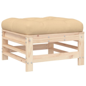 Set mobilier relaxare de grădină & perne 6 piese lemn masiv pin - Img 5