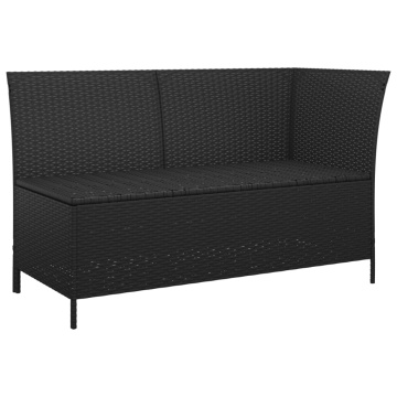 Set mobilier relaxare grădină 4 piese cu perne poliratan negru - Img 5