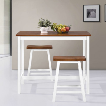 Set mobilier tip bar, masă și scaune, 3 piese, lemn masiv - Img 3