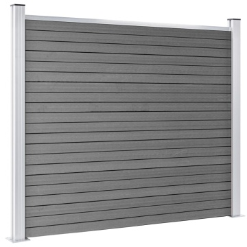 Set panouri gard, 353x146 cm, gri, WPC - Img 4