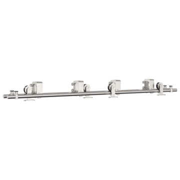 Set piese pentru ușă glisantă, argintiu, 183 cm oțel inoxidabil - Img 2