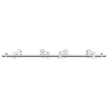 Set piese pentru ușă glisantă, argintiu, 183 cm oțel inoxidabil - Img 8