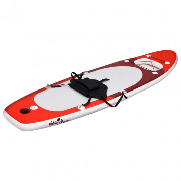 Set placă paddleboarding gonflabilă, roşu, 330x76x10 cm - Img 2