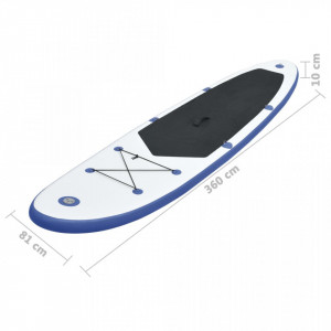 Set placă stand up paddle SUP surf gonflabilă, albastru și alb - Img 7