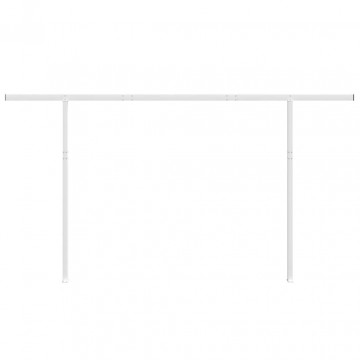 Set stâlp pentru copertină, alb, 450x245 cm, fier - Img 3
