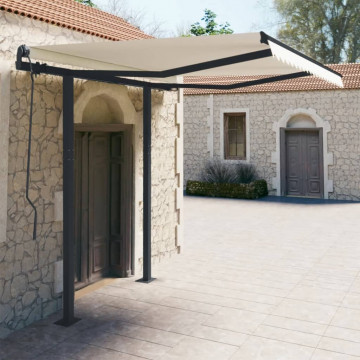 Set stâlp pentru copertină, antracit, 300x245 cm, fier - Img 1