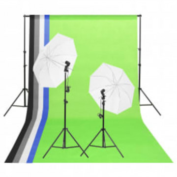 Set studio foto cu lumină, fundal și reflector - Img 2