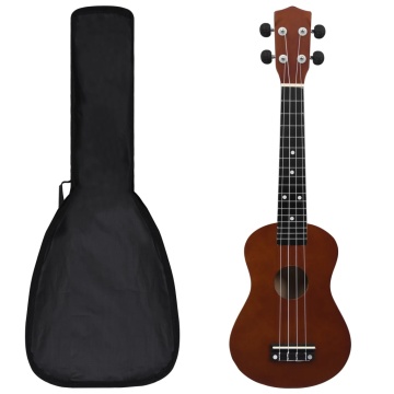 Set ukulele Soprano pentru copii, cu husă, natural, 23 - Img 1