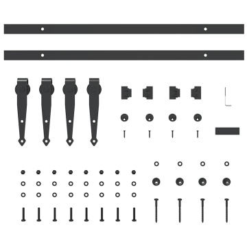 Set uși glisante pentru dulap 122 cm oțel carbon - Img 4