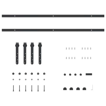 Set uși glisante pentru dulap 200 cm oțel carbon - Img 4