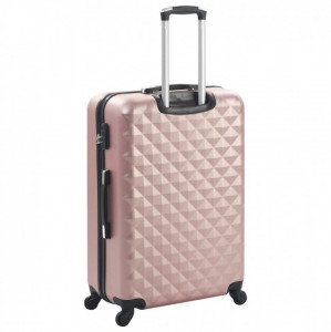 Set valiză carcasă rigidă, 3 buc., roz auriu, ABS - Img 4