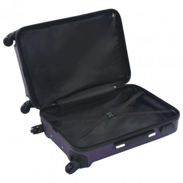 Set valize carcasă rigidă, 3 buc., mov, ABS - Img 4