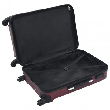 Set valize cu carcasă rigidă, 3 buc., roșu vin, ABS - Img 5