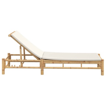 Sezlong cu perne 55x199x30 cm bambus - Img 8