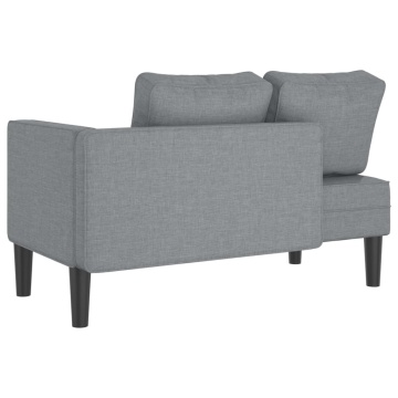 Șezlong cu perne, gri deschis, material textil - Img 8