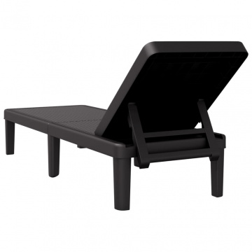 Șezlong, negru, 159x57x83,5 cm, polipropilenă - Img 5