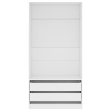 Șifonier, alb, 100x50x200 cm, lemn prelucrat - Img 3