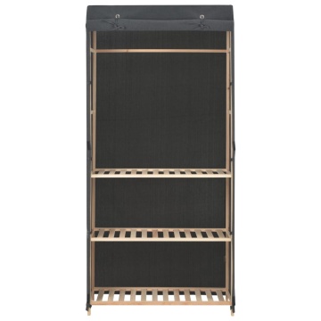 Șifonier cu 3 rafturi, gri, 79 x 40 x 170 cm, material textil - Img 2