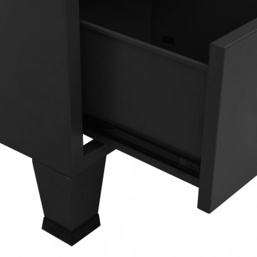 Șifonier industrial, negru, 90x50x180 cm, metal - Img 7