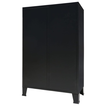 Șifonier, stil industrial, 67 x 35 x 107 cm, negru, metal - Img 3