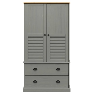 Șifonier VIGO, gri, 90x55x170 cm, lemn masiv de pin - Img 4