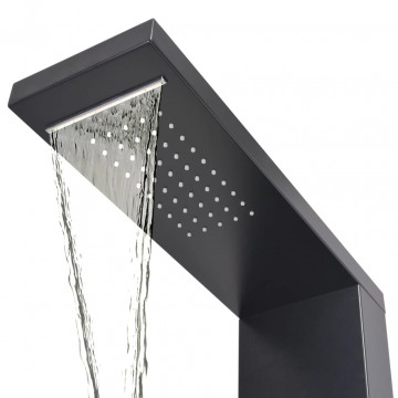 Sistem panel de duș din aluminiu, negru mat - Img 8