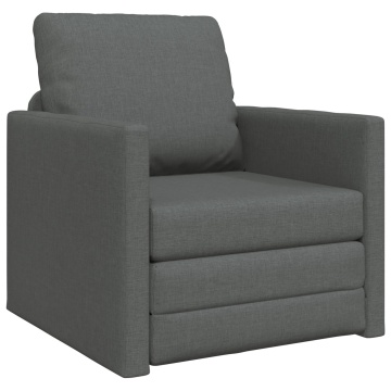 Sofa Pat 2 în 1 Gri Închis 74x77x81 cm Ţesătură - Img 2