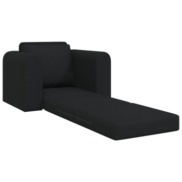 Sofa Pat 2 în 1 Negru 98x71x83 cm Țesătură - Img 4