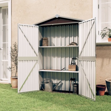 Șopron de grădină, maro, 116x45x175 cm, oțel galvanizat - Img 1