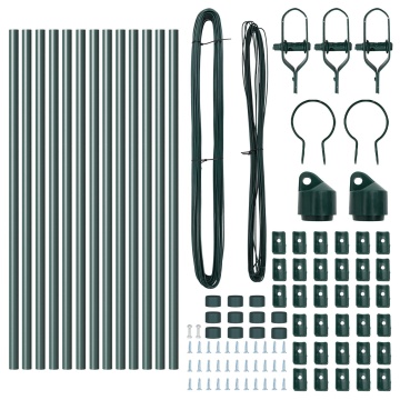 Stâlpi de Gard 13 buc Verde Ø32 mm 120 cm Oțel Zincat - Img 3
