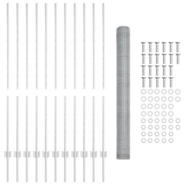 Stâlpi de Gard 22 de buc U-Channel 140 cm Oțel Galvanizat, Gard Hexagonal 1.4x25 m Oțel Galvanizat - Img 4