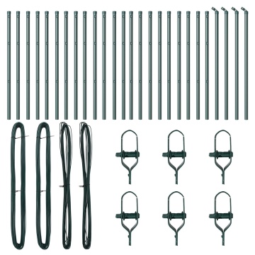Stâlpi de Gard cu Plăci de Bază 26 pcs Ø32mm 68.5cm Oțel Zincat - Img 2