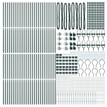 Stâlpi de gard cu vârf 52 pcs Ø32 mm 140 cm Oțel galvanizat - Img 3
