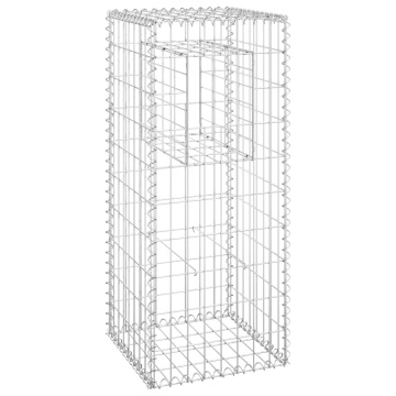 Stâlpi tip coș gabion, 2 buc., 40x40x100 cm, fier - Img 3