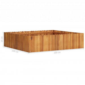 Strat înălțat de grădină, 100x100x25 cm, lemn masiv de acacia - Img 5
