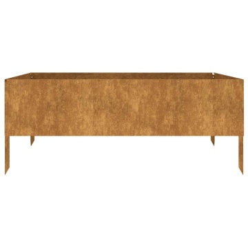 Strat înălțat de grădină, 100x100x41 cm, oțel corten - Img 3