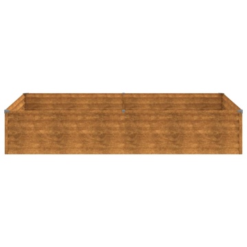 Strat înălțat de grădină, 195x100x36 cm, oțel corten - Img 4