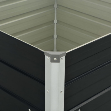 Strat înălțat de grădină antracit 100x100x77 cm oțel galvanizat - Img 6
