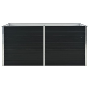 Strat înălțat de grădină antracit 160x80x77 cm oțel galvanizat - Img 3