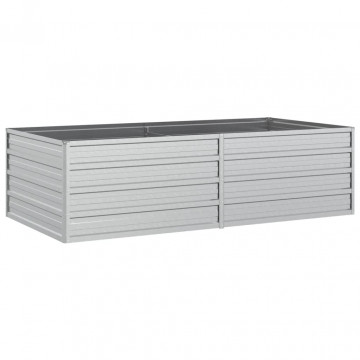 Strat înălțat de grădină argintiu 160x80x45 cm oțel galvanizat - Img 2