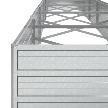 Strat înălțat de grădină argintiu 600x80x45 cm oțel galvanizat - Img 5