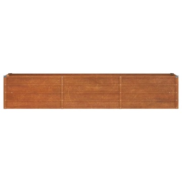 Strat înălțat de grădină, ruginiu, 240x40x45 cm, oțel corten - Img 4