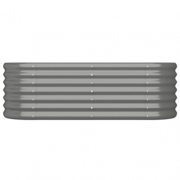 Strat înălțat grădină gri 114x40x36cm oțel vopsit electrostatic - Img 3
