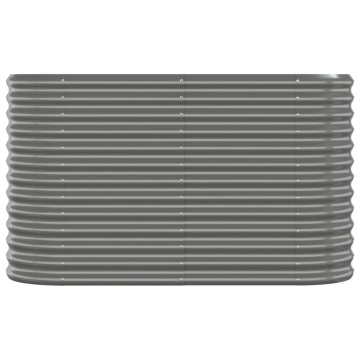 Strat înălțat grădină gri 114x40x68cm oțel vopsit electrostatic - Img 3
